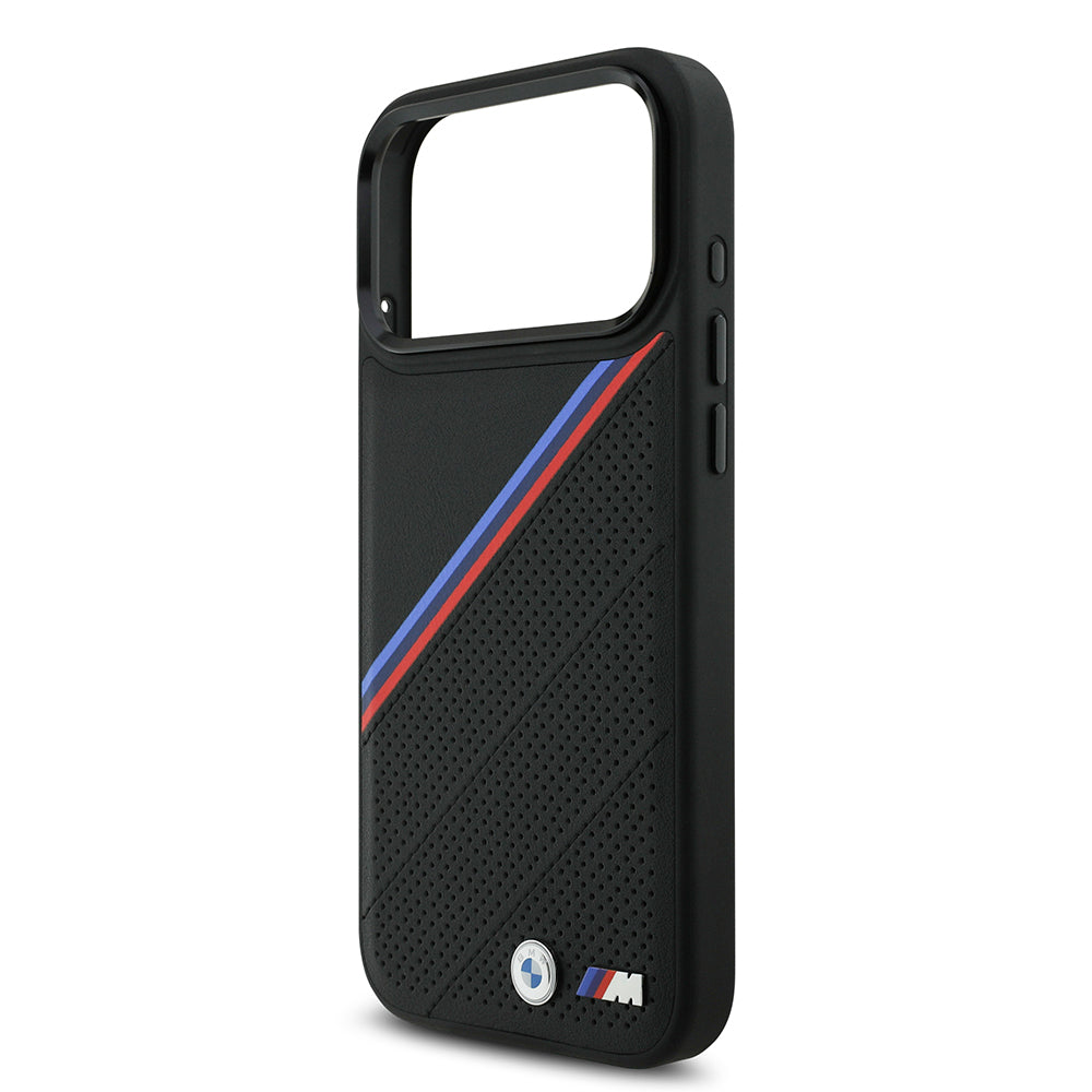 BMW iPhone 17 Pro Max Orjinal Lisanslı M-safe Şarj Özellikli M Logolu Üç Şeritli Delikli Deri Kılıf BMW iPhone 17 Pro Max Orjinal Lisanslı M-safe Şarj Özellikli M Logolu Üç Şeritli Delikli Deri Kılıf